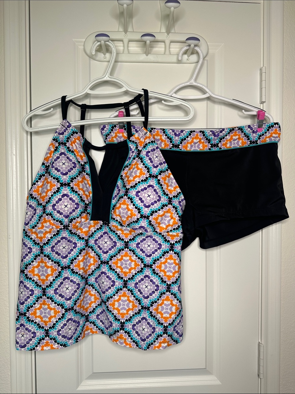 South Point Printed Tankini Swim Top with Swim Shorts